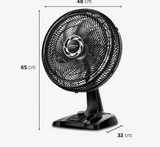 Ventilador de Mesa Mondial Turbo NVT-40-8P-B 40cm 8 Pás 140W Preto/Prata 127V