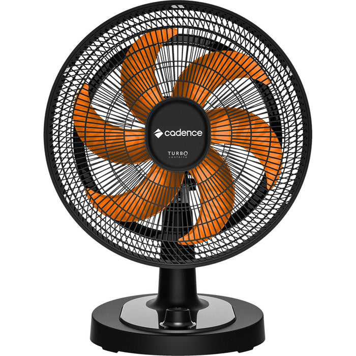 Ventilador de Mesa Cadence Turbo Conforto VTR478-220 6 Pás 126W Preto/Laranja 220V