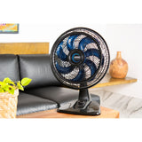 Ventilador de Mesa Arno X-treme 9 40cm 9 Pás 160W Preto e Azul Escuro 127V
